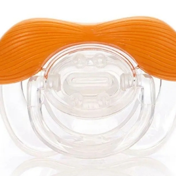 Mustachifier The Gentleman Ginger Mustache Pacifier Funny Baby Silicone Binkie - Picture 4 of 4
